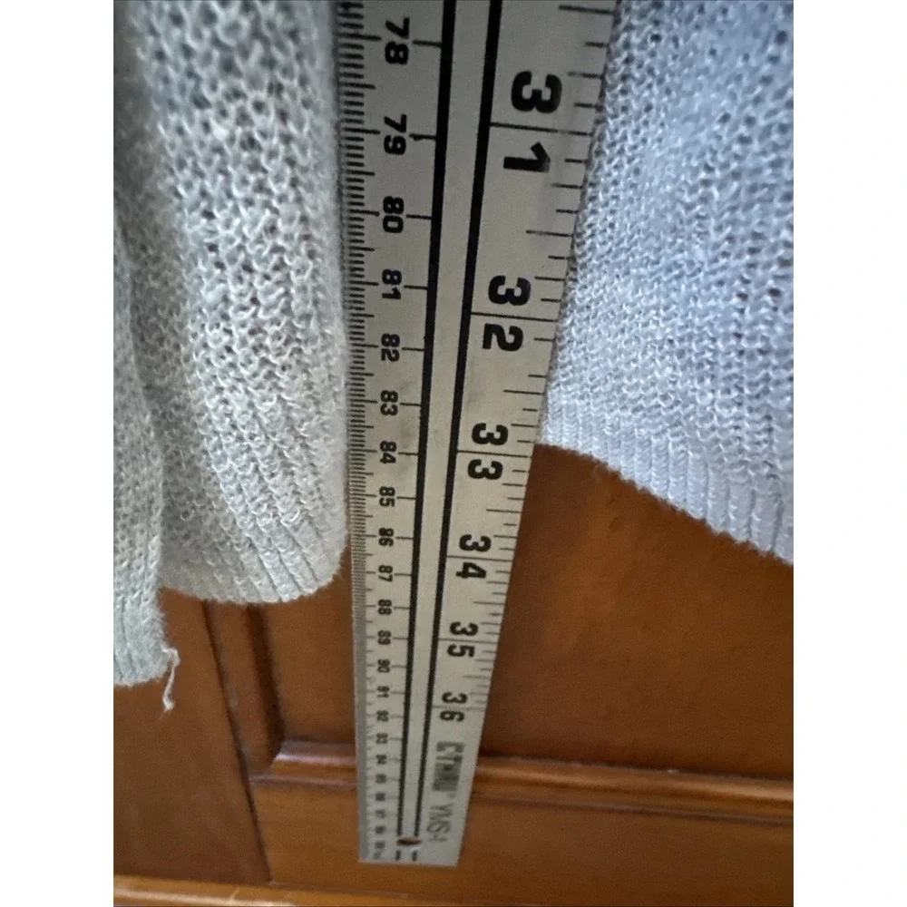 ALLSAINTS Ribbed Open Front Light Weight‎ Cardigan Powder Blue Size Large Linen